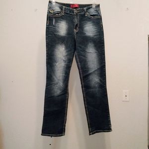 Zinadi 16 Blue Boot Cut Faded Denim Jeans sz 16